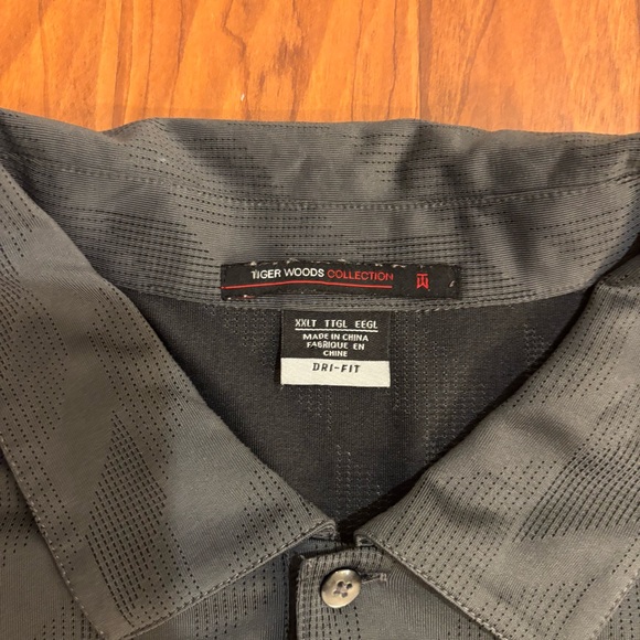 Nike Tiger Woods Collection Dri-Fit Gray Golf Polo Mens XXLT - Picture 2 of 6